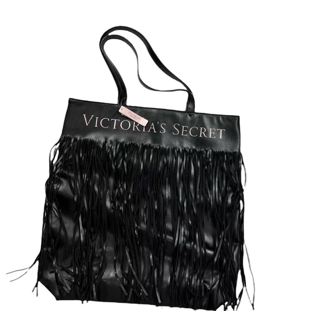 Victoria's Secret NWT Flirty Fringe Tote Bag Black Limited Edition - Picture 8 of 8
